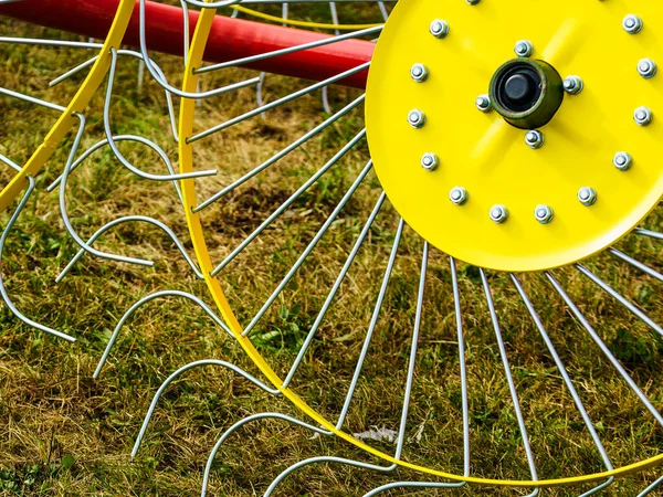 Tractor Rotary Wheel Hay Rake Agriculture Machine Detail View — Stock Photo, Image