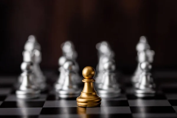 Gold Chip Silver Chess Board Game — Stock Photo, Image