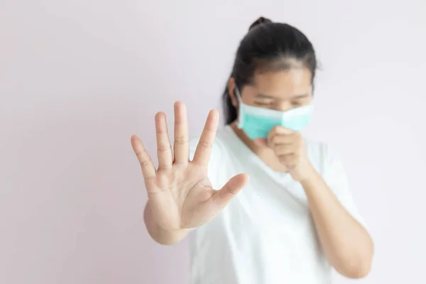 Epidemic Flu Coronavirus Covid Disease Concept Женщины Носят Медицинскую Маску — стоковое фото