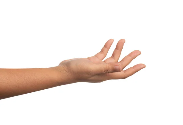 Tutup Telapak Tangan Yang Terisolasi Pada Latar Belakang Putih Tangan — Stok Foto