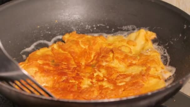 Mettere Frittata Piatto Colazione — Video Stock