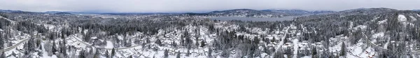 Nieva Ciudad Bellingham Washington Usa Aerial Birds Eye 360 Winter — Foto de Stock