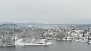 Whatcom Gölü, Bellingham, Washington manzaralı hava görüntüleri