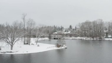 Whatcom Gölü, Bellingham, Washington manzaralı hava görüntüleri