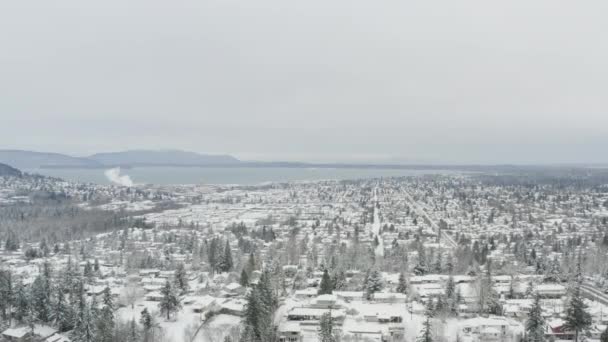 Schilderachtige Luchtbeelden Van Lake Whatcom Bellingham Washington — Stockvideo