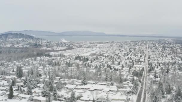 Whatcom Gölü Bellingham Washington Manzaralı Hava Görüntüleri — Stok video