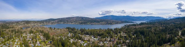 Lake Whatcom Panoráma Tájkép Aerial View Bellingham Washington Amerikai Egyesült — Stock Fotó