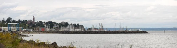 Panoramautsikt Över Port Townsend Bay Harbor Beach Och Historiska Centrum — Stockfoto