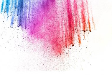 renk beyaz background.abstract toz toz açılımına arka plan sıçramak, hareket/renk toz atma patlayan renk toz dondurma