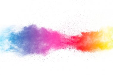 renk beyaz background.abstract toz toz açılımına arka plan sıçramak, hareket/renk toz atma patlayan renk toz dondurma