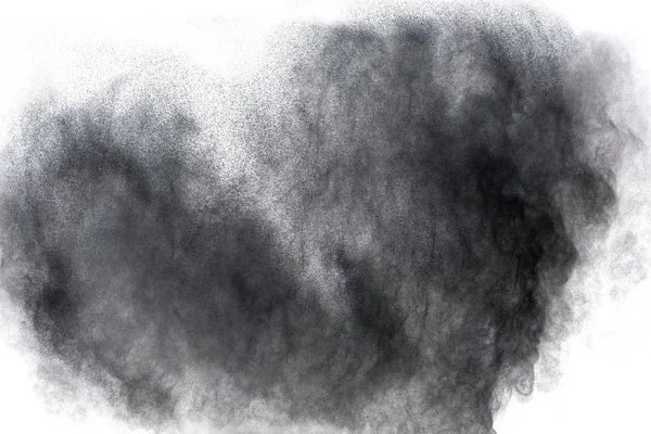 Black Powder Explosion Isolated White Background — Stock Photo, Image