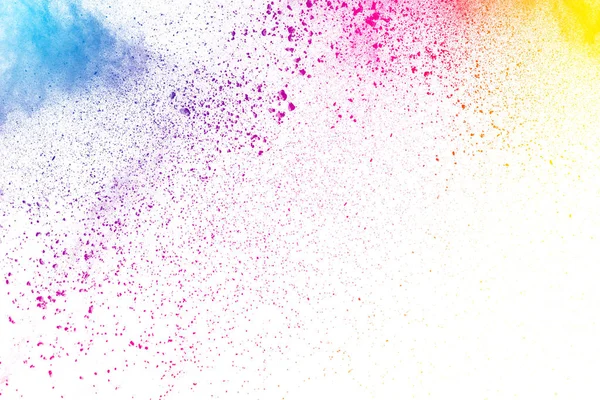 abstract color dust explosion on white background.abstract powder splatter background,Freeze motion of color powder exploding/throwing color powder