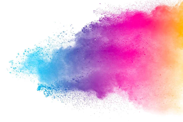 Abstract Color Dust Explosion White Background Abstract Powder Splatter Background — Stock Photo, Image