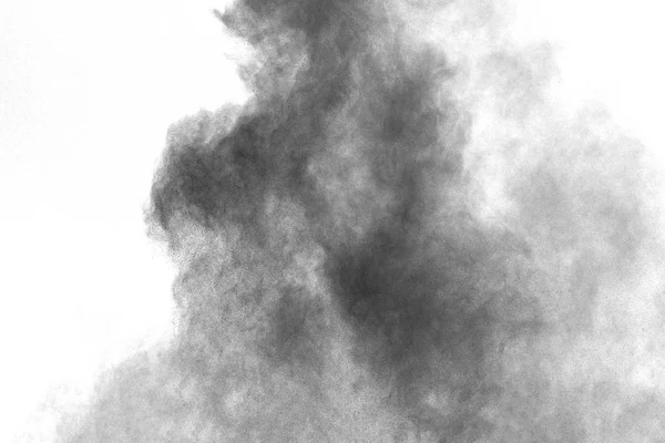 Взрыв Черного Пороха Белом Фоне — стоковое фото