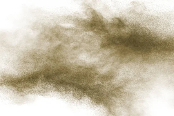 Nube Esplosione Polvere Colore Verde Sfondo Bianco Spruzzi Polvere Verde — Foto Stock