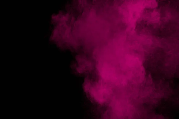 Esplosione Polvere Rosa Sfondo Nero Nube Spruzzata Polvere Rosa Sfondo — Foto Stock