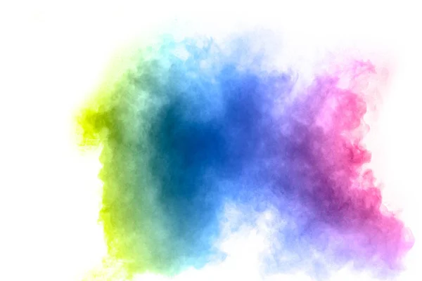 Абстрактные Разноцветные Пылевые Пятна Белом Фоне Странная Форма Разноцветного Взрыва — стоковое фото