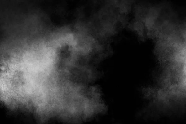 Explozie Pulbere Albă Fundal Negru Textura Abstractă Prafului Alb Zboară — Fotografie, imagine de stoc
