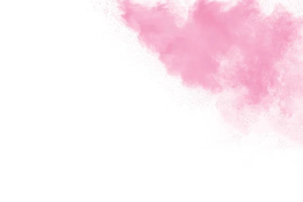 Вибух Рожевого Порошку Білому Тлі Рожевий Пил Фоні — стокове фото