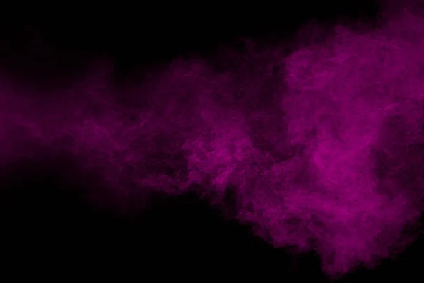 Purple Color Powder Explosion Cloud Black Background Purple Dust Particles — 스톡 사진