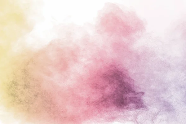 Bunten Hintergrund Von Pastellpuder Explosion Multi Farbigen Staubspritzer Auf Weißem — Stockfoto