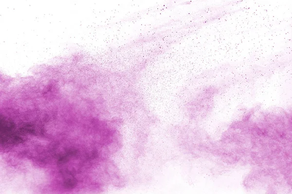 Explosión Abstracta Polvo Rosa Profundo Sobre Fondo Blanco Congelar Movimiento — Foto de Stock