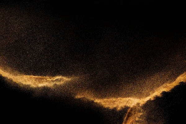 Schizzi Sabbia Color Marrone Esplosione Sabbia Secca Del Fiume Isolata — Foto Stock