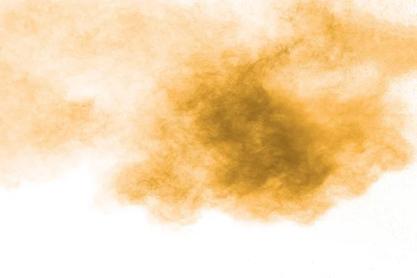 Kahverengi Toz Bulutu Kahverengi Parçacıklar Beyaz Arkaplana Sıçrar — Stok fotoğraf