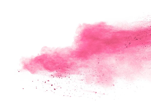 Explosión Polvo Rosa Sobre Fondo Blanco Salpicadura Polvo Rosa Sobre — Foto de Stock