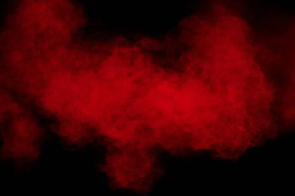 Abstract Explosion Red Powder Black Background Freeze Motion Red Powder — Stockfoto