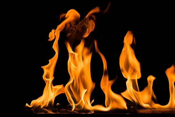Пламя Огня Черном Фоне Огненное Пламя Текстурированный Фон — стоковое фото