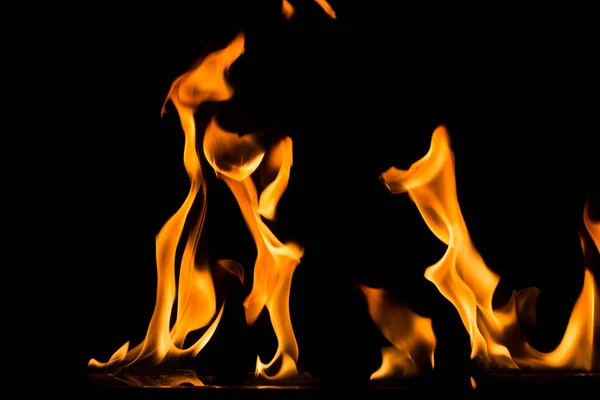 Пламя Огня Черном Фоне Огненное Пламя Текстурированный Фон — стоковое фото