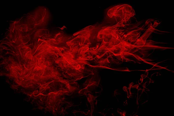 Abstrato Fumaça Vermelha Sobre Fundo Preto Nuvens Fumo Vermelho Dramáticas — Fotografia de Stock