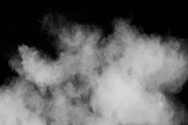 Abstrakcyjny Biały Proszek Wybuch Biały Pył Czarnym Tle — Zdjęcie stockowe