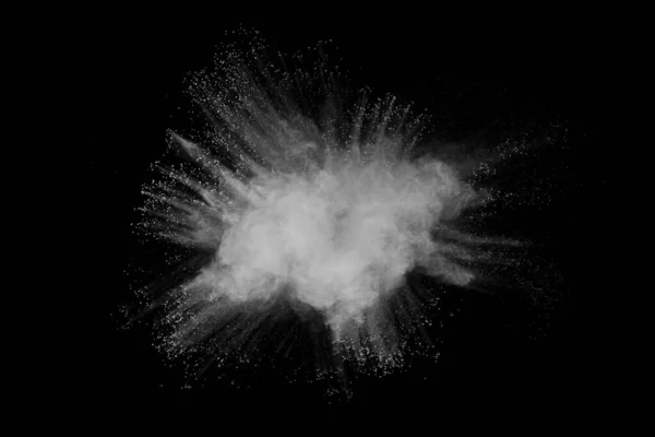 Las Partículas Polvo Blanco Exhalan Aire Polvo Movimiento Estallido Fondo —  Fotos de Stock
