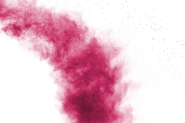 Abstraktes Rosa Pulver Explodiert Auf Weißem Hintergrund Gefrierbewegung Von Rosa — Stockfoto