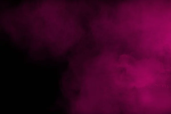 Esplosione Polvere Colore Rosa Isolato Sfondo Nero — Foto Stock