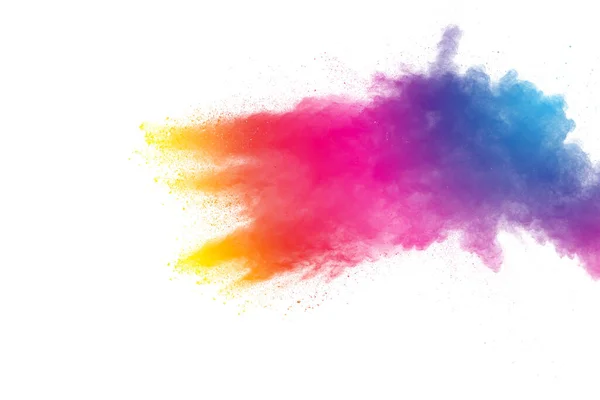 Bunte Hintergrund Von Pastellpuder Farbe Staubspritzer Auf Weißem Hintergrund — Stockfoto