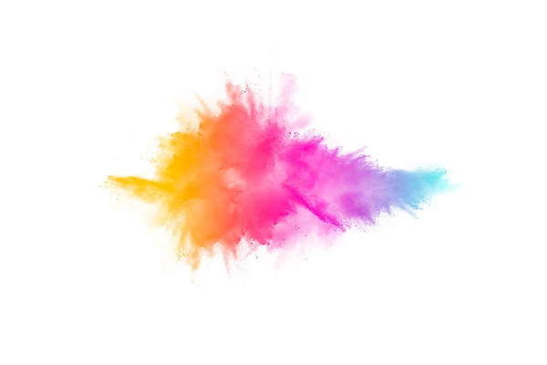 Colorful Powder Explosion White Background Pastel Color Dust Particle Splashing — Stock Photo, Image