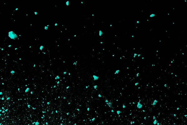 Fröccsenő Zöld Kék Színű Pigment Por Fekete Alapon — Stock Fotó