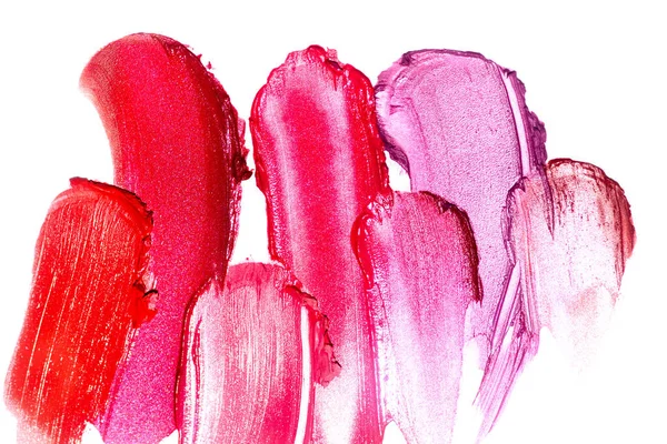 Kleurrijke Lippenstift Vlek Geïsoleerd Witte Achtergrond Cosmetische Product Fotografie — Stockfoto