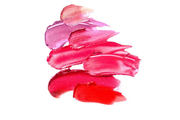 Kleurrijke Lippenstift Vlek Geïsoleerd Witte Achtergrond Cosmetische Product Fotografie — Stockfoto