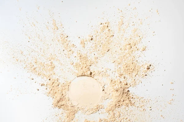 Whitening Mineral Loose Powder Scattered Tan Colored Facial Loose Powder — Stock Photo, Image