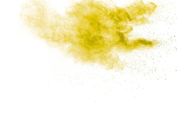 Verde Giallo Spruzzi Polvere Verde Giallo Polvere Esplosione Nube Colore — Foto Stock