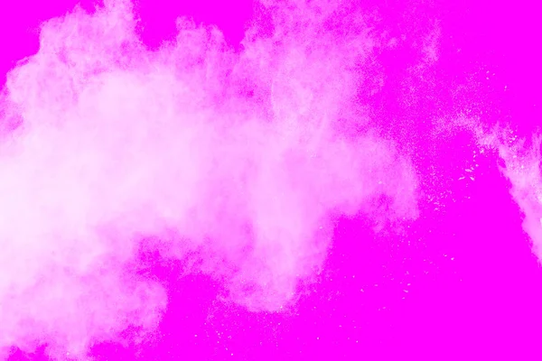 Állítsa Meg Fehér Részecskék Mozgását Rózsaszín Alapon Absztrakt Fehér Por — Stock Fotó