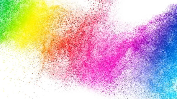 Разноцветная Порошковая Взрывчатка Яркие Частицы Пастельной Пыли — стоковое фото