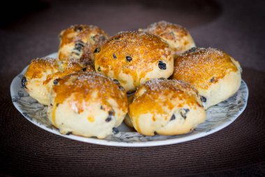 Ev yapımı çörekler plaka