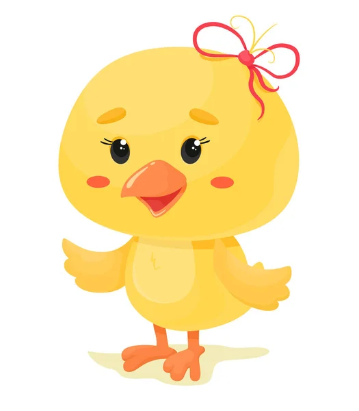 Cute Funny Chicken Vector Illustration Cartoon Flat Style White Background — Stock vektor