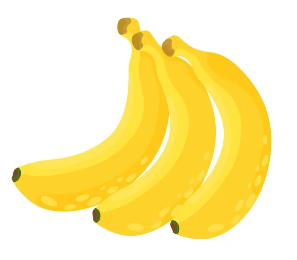 Bunch Bananen Cartoon Platte Stijl Een Witte Achtergrond Vector — Stockvector