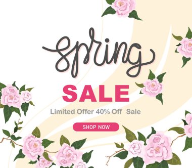 Bahar indirimi. Çiçek deseni. Vektör.